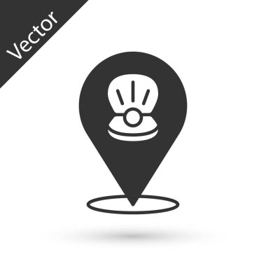 Gri Deniz Kabuğu simgesi beyaz arkaplanda izole edildi. Deniz kabuğu işareti. Vektör