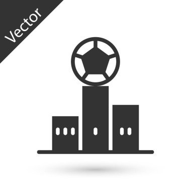 Gri ödüllü spor ödüllü podyum ikonu beyaz arka planda izole edildi. Vektör