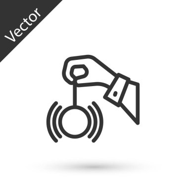 Gri çizgi Hipnoz simgesi beyaz arka planda izole edildi. Hipnotize edici göz ile insan gözü. Vektör