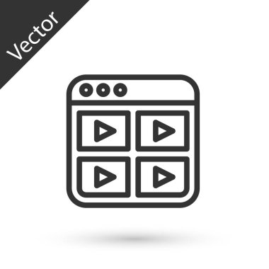 Gri çizgi Müzik Listesi simgesi beyaz arkaplanda izole edildi. Vektör