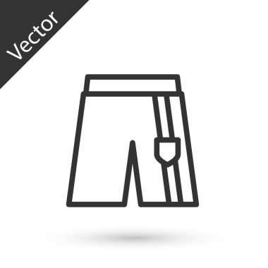 Beyaz arka planda gri çizgi ya da pantolon simgesi izole edildi. Vektör