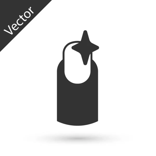 Icono Manicura Uñas Grises Aislado Sobre Fondo Blanco Vector — Vector de stock