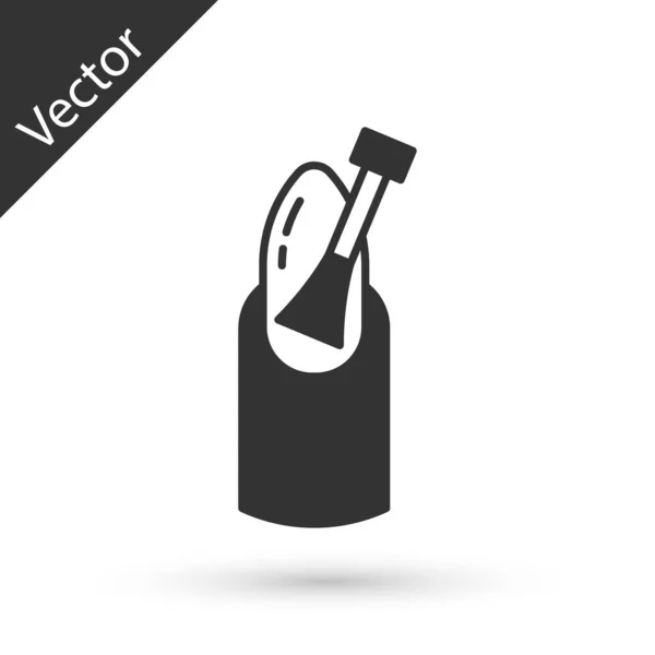 Icono Manicura Uñas Grises Aislado Sobre Fondo Blanco Vector — Vector de stock