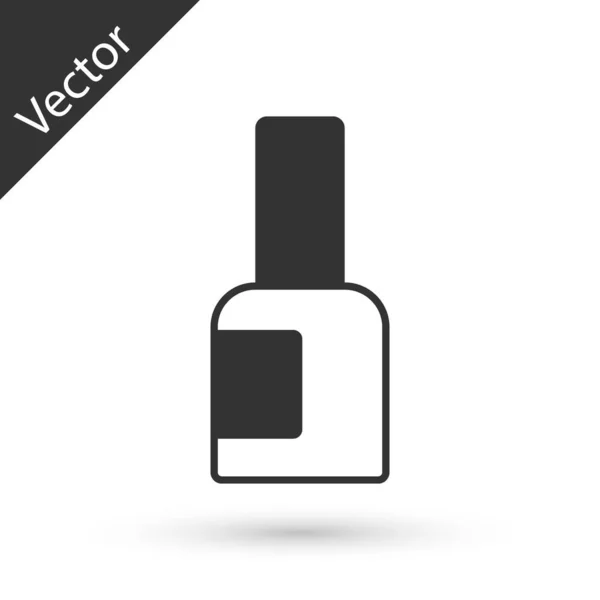 Grey Bottle Nail Polish Icon Isolated White Background Vector — Stock Vector