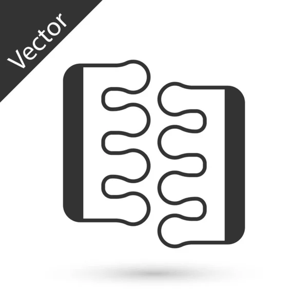 Separador Puntera Gris Para Icono Pedicura Aislado Sobre Fondo Blanco — Vector de stock