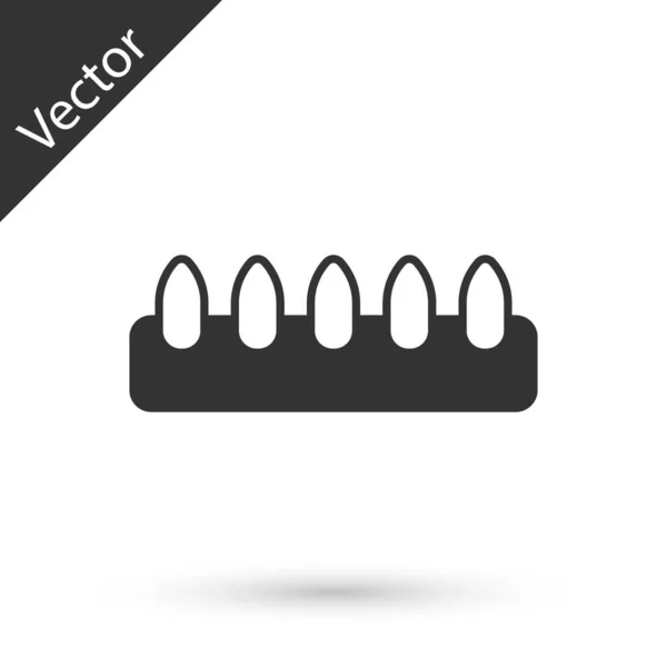 Grau Set Von Falschen Nägeln Für Maniküre Symbol Isoliert Auf — Stockvektor