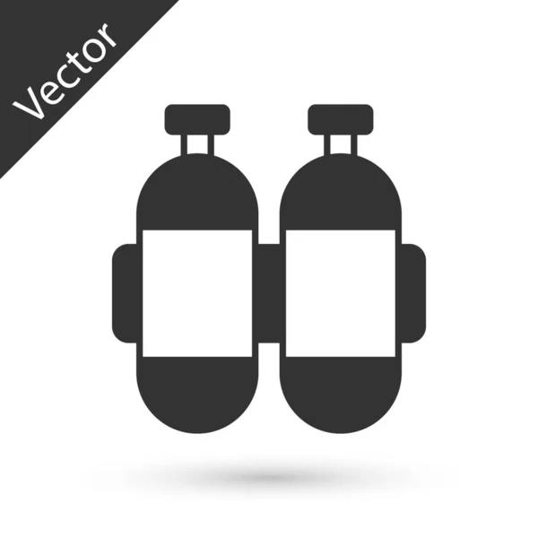 Icono Aqualung Gris Aislado Sobre Fondo Blanco Tanque Oxígeno Para — Vector de stock