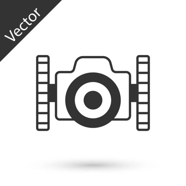 Cámara Fotográfica Gris Para Icono Del Buzo Aislado Sobre Fondo — Vector de stock