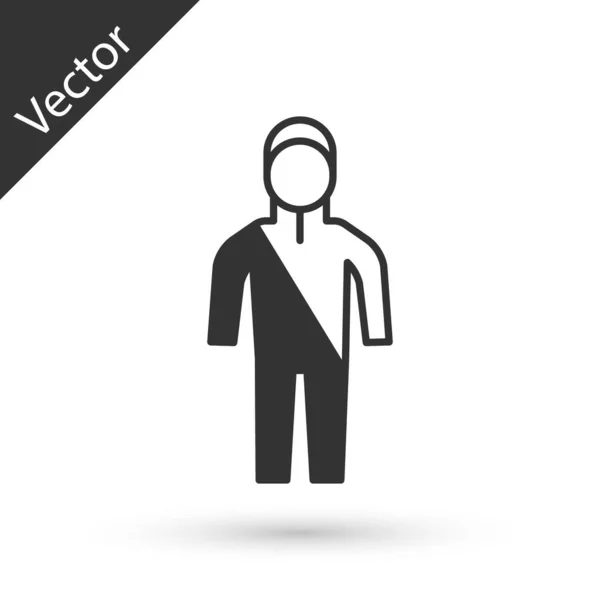 Traje Neopreno Gris Para Icono Del Buceo Aislado Sobre Fondo — Vector de stock