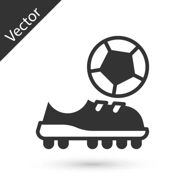 Ref Grey Football Shoes Icon Isolated White Background Футбольные Ботинки — стоковый вектор