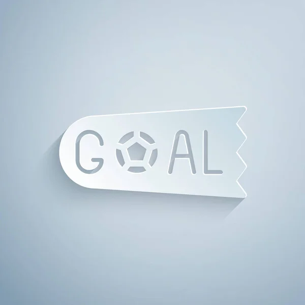 Χαρτί Περικοπή Goal Ποδοσφαιρική Εικόνα Απομονώνονται Γκρι Φόντο Στυλ Χάρτινης — Διανυσματικό Αρχείο