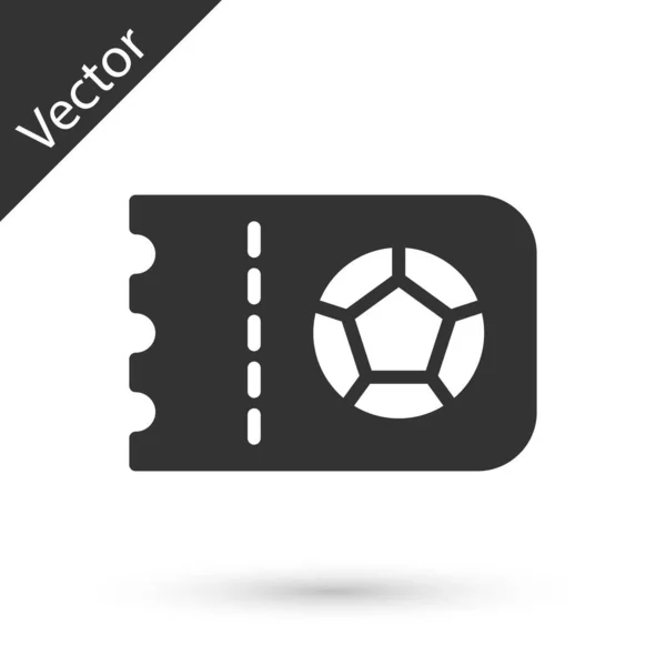 Šedý Fotbal Nebo Fotbalový Lístek Ikona Izolované Bílém Pozadí Vektor — Stockový vektor