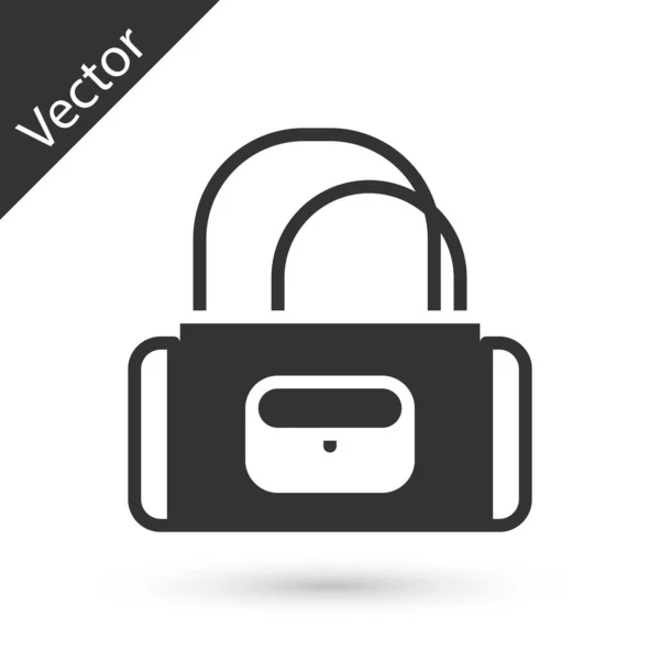 Icono Bolsa Sport Gris Aislado Sobre Fondo Blanco Vector — Vector de stock