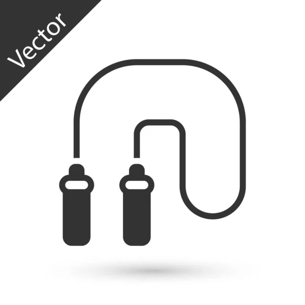 Ref Grey Jump Rope Icon Isolated White Background Скакалка Спортивное — стоковый вектор