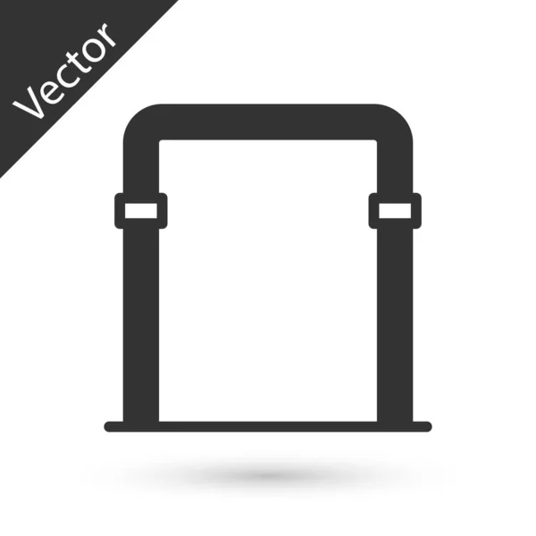 Icono Barra Horizontal Grey Sport Aislado Sobre Fondo Blanco Vector — Vector de stock