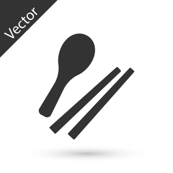 Icono Palillos Grey Food Aislado Sobre Fondo Blanco Palos Coreanos — Vector de stock
