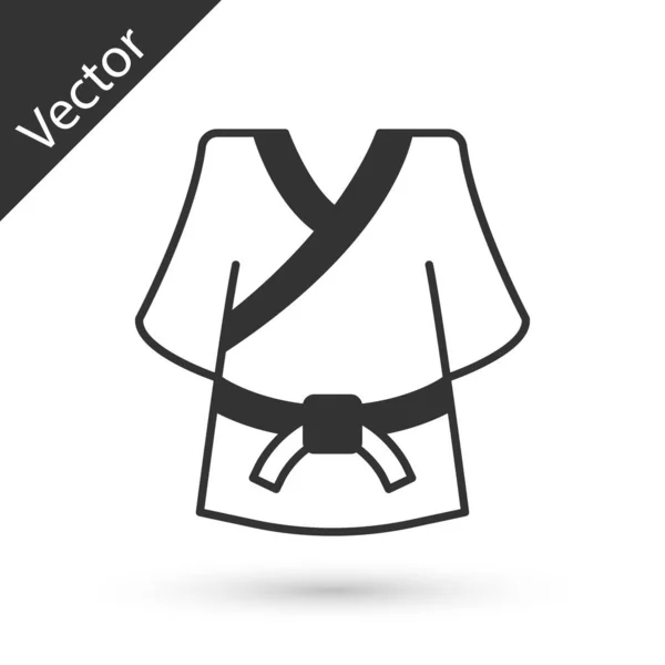 Ícone Kimono Cinza Isolado Fundo Branco Chinês Japonês Coreano Vietnamita — Vetor de Stock