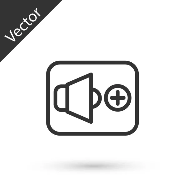 Línea Gris Volumen Del Altavoz Símbolo Sonido Voz Audio Icono — Vector de stock