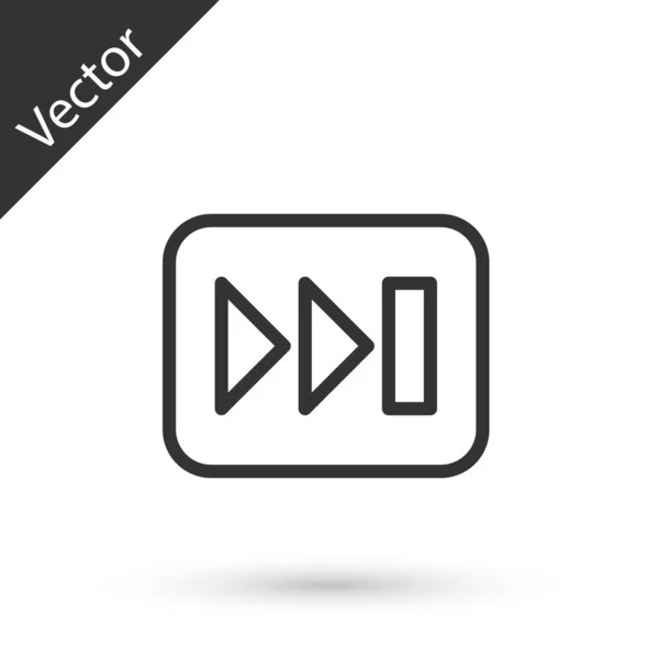 Línea Gris Icono Avance Rápido Aislado Sobre Fondo Blanco Vector — Vector de stock