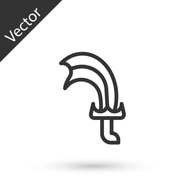 Šedá Čára Meč Pro Herní Ikonu Izolované Bílém Pozadí Vektor — Stockový vektor