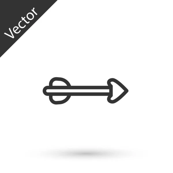 Icono Flecha Línea Gris Aislado Sobre Fondo Blanco Vector — Vector de stock