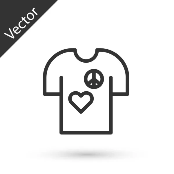 Linha Cinza Símbolo Paz Ícone Carimbo Impressão Shirt Isolado Fundo — Vetor de Stock