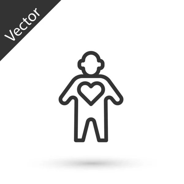 Graue Linie Volunteer Symbol Isoliert Auf Weißem Hintergrund Vektor — Stockvektor