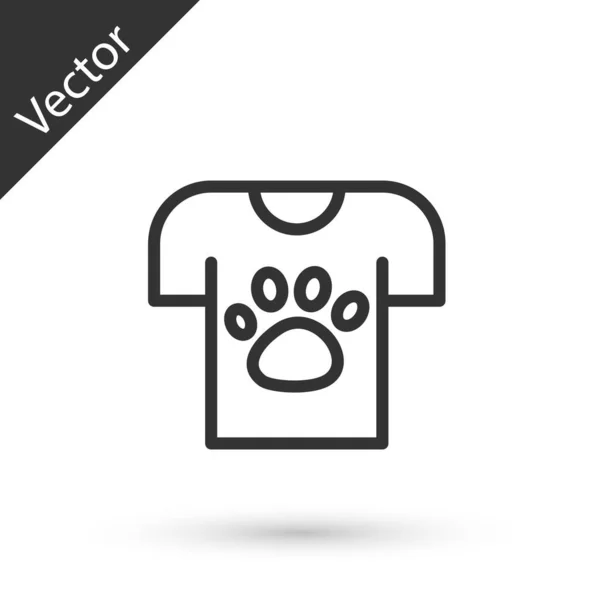 Línea Gris Icono Animal Voluntario Aislado Sobre Fondo Blanco Concepto — Vector de stock