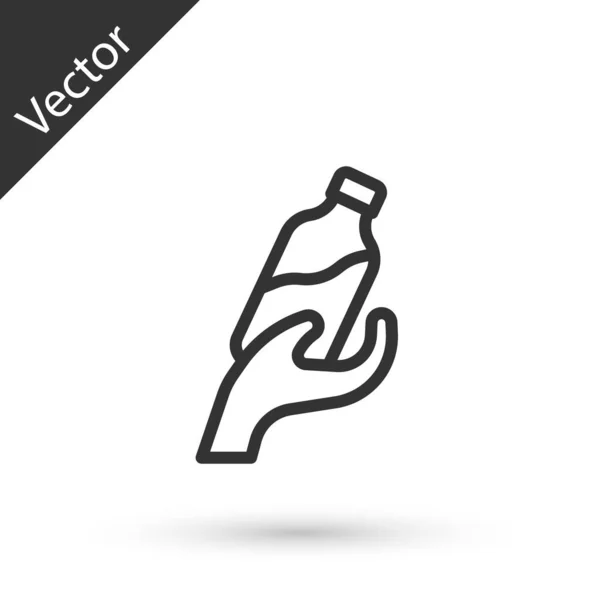 Línea Gris Icono Agua Donación Aislado Sobre Fondo Blanco Vector — Archivo Imágenes Vectoriales
