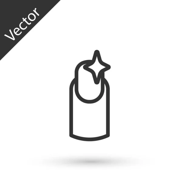 Línea Gris Icono Manicura Uñas Aislado Sobre Fondo Blanco Vector — Vector de stock