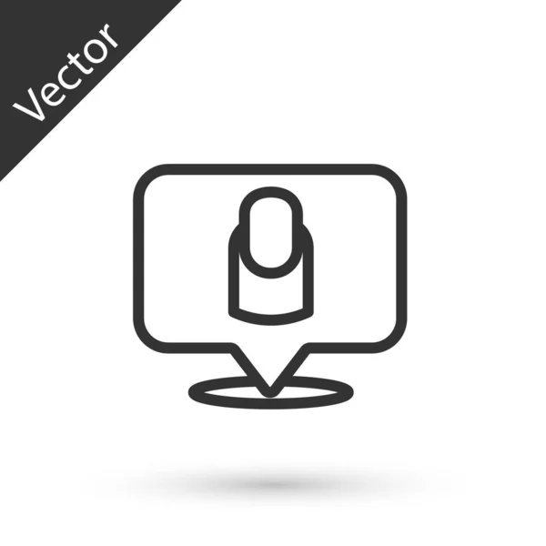 Línea Gris Icono Manicura Aislado Sobre Fondo Blanco Vector — Vector de stock