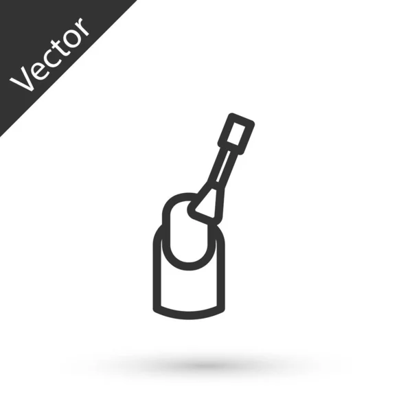 Línea Gris Icono Manicura Uñas Aislado Sobre Fondo Blanco Vector — Vector de stock