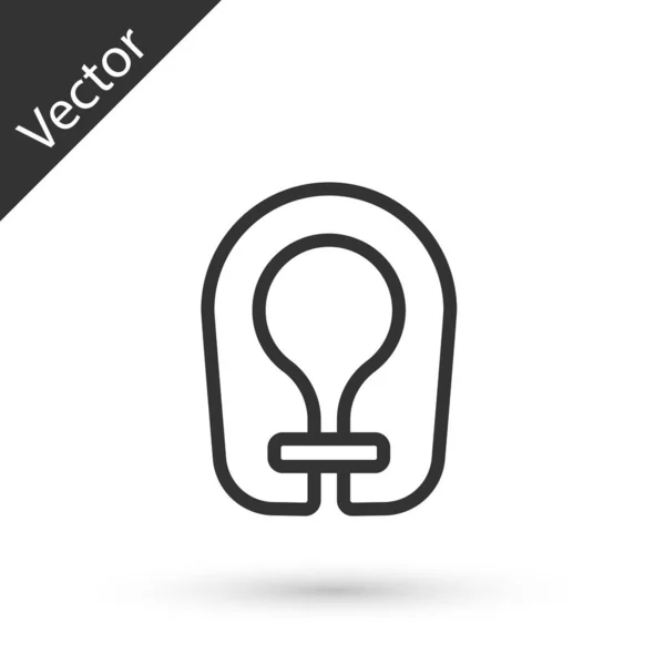 Grey Line Life Jacket Icon Isolated White Background Life Vest — Stock Vector