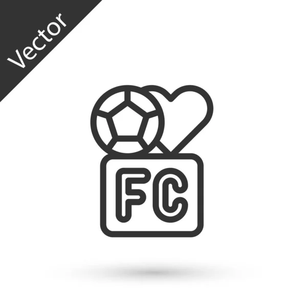 Šedá Čára Fan Klub Fotbalové Ikony Izolované Bílém Pozadí Vektor — Stockový vektor