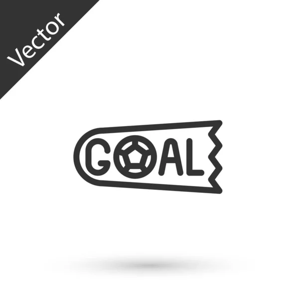 Linha Cinza Ícone Futebol Gol Futebol Isolado Fundo Branco Vetor — Vetor de Stock