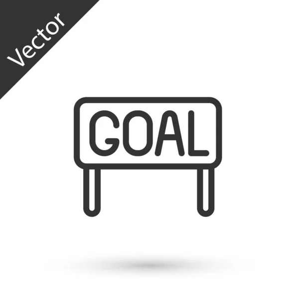 Graue Linie Goal Fußball Ikone Isoliert Auf Weißem Hintergrund Vektor — Stockvektor