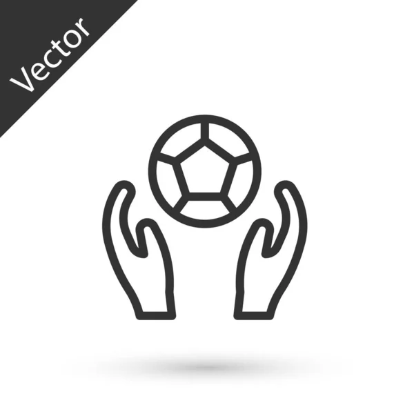 Иконка Футбольного Мяча Grey Line Изолирована Белом Фоне Спортивное Оборудование — стоковый вектор