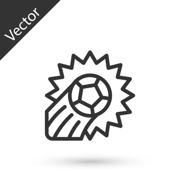 Línea Gris Icono Pelota Fútbol Americano Aislado Sobre Fondo Blanco — Vector de stock