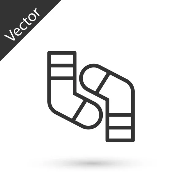 Gris Línea Calcetines Icono Aislado Sobre Fondo Blanco Vector — Archivo Imágenes Vectoriales