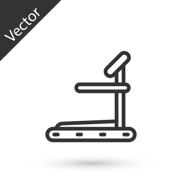 Linha Cinza Treadmill Máquina Ícone Isolado Fundo Branco Vetor — Vetor de Stock