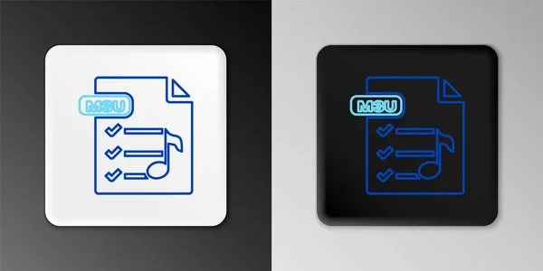 Ligne M3U Fichier Document Télécharger Icône Bouton M3U Isolé Sur — Image vectorielle