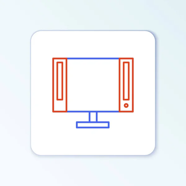 Línea Smart Icono Aislado Sobre Fondo Blanco Señal Televisión Concepto — Vector de stock