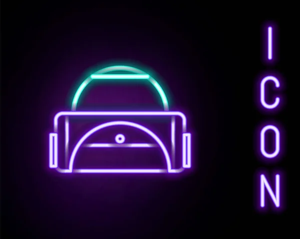 Glödande Neon Line Sport Väska Ikon Isolerad Svart Bakgrund Färgstarkt — Stock vektor