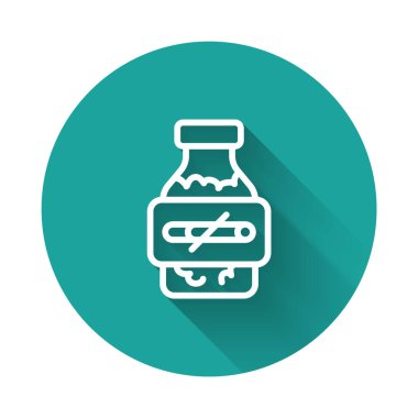 Uzun gölgeli beyaz çizgili nikotin sakızı. Sakinleştirir ve sigarayı bırakmanın neden olduğu endişeyi azaltır. Yeşil daire düğmesi. Vektör