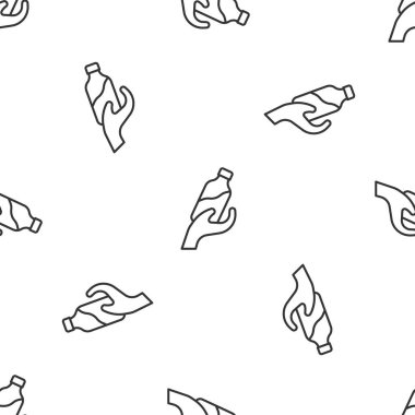 Gri çizgi bağışta bulunan su ikonu beyaz arka planda izole edilmiş. Vektör