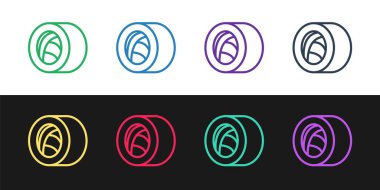 Suşi simgesini siyah beyaz arkaplanda izole et. Geleneksel Japon yemekleri. Vektör