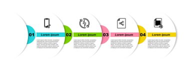 Satır Uçuş kipini yeniden yükleme, dosya paylaşma ve ayarlayın. Ticari bilgi şablonu. Vektör.