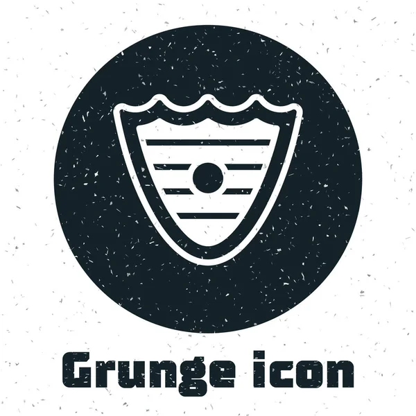 Ícone Grunge Shield Isolado Fundo Branco Sinal Guarda Segurança Segurança — Vetor de Stock