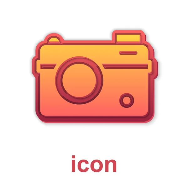Золотая Иконка Фотоаппарата Белом Фоне Фотокамера Цифровая Фотография Вектор — стоковый вектор