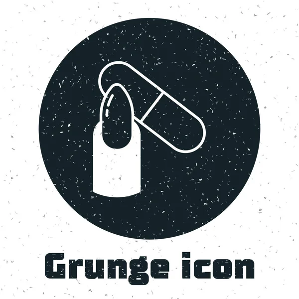 Grunge Nail File Icon Isoliert Auf Weißem Hintergrund Maniküre Werkzeug — Stockvektor